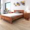 Cadru de pat cu saltea, lemn masiv de acacia, maro, 140x200 cm