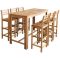 Set masă cu scaune de bucătărie din lemn de salcâm, 7 piese