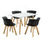 Masa de bucatarie/salon design modern Model 2 - MDF/plastic/lemn de fag, 120 x 70 x 75cm, cu 4 scaun