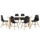 Masa bucatarie bambus cu 6 scaune design- garnitura bucatarie - negru