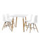 Masa design de bucatarie cu 4 scaune - alb