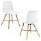 Set design 2 scaune - 80 x 44,5cm - forma sezut scoica, alb