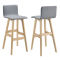 Set 2 bucati scaun bar Grey, 98 x 48 x 49 cm, lemn/textil, gri