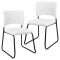 Set 2 scaune design imitatie de piele - 78 x 45,7cm - alb