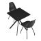 Set HTAT-9201 masa cu 2 scaune, masa:60 x 60 x 75 cm, scaun: 83 x 46 x 52 cm, MDF/metal/plastic, neg