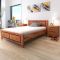 Cadru pat cu saltea spumă de memorie lemn solid maro 140x200 cm