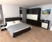 Dormitor Milano cu Pat Tapitat Wenge 140x200 cm