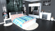 Dormitor Laguna cu pat 160x200 cu lada Alb cu Gri