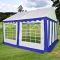 Pavilion de grădină PVC 3 x 4 m, Albastru și Alb