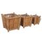 Set 3 ghivece din lemn de bambus căptușite cu nylon