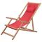 Scaun de plajă pliabil, roșu, textil
