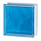 Caramida De Sticla Albastra Pentru Interior, Culoare Intensa, Model Wave, 19x19x8cm
