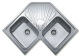 Chiuveta Teka Classic Angular 2B inox microtexturat, De Colt, 83 x 83 cm, Gol De Incastrare 90 Cm, I