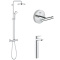 Pachet: Coloana dus Grohe New Tempesta 210-27922001, Baterie lavoar montare pe blat Grohe Bauloop XL