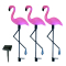 Decoratiune de gradina 3 flamingo cu lampa solara