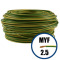 Cablu / Conductor electric MYF 2.5 mmp, galben-verde, H07V-K, 100M