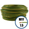 Cablu / Conductor electric MYF 1.5 mmp, galben-verde, H07V-K, 100M