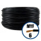 Conductor / Cablu electric MYF 6mmp, H07V-K, negru, 100M