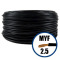 Cablu (Conductor) electric MYF litat 2.5 mmp, H07V-K, negru, 100M