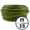 Cablu / Conductor electric FY 2.5 mmp, cupru plin, galben-verde, 100 M