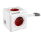 Prelungitor in forma de cub 4 prize, 2 USB, lungime cablu 1.5m rosu, Allocacoc