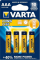 Baterie alcalina R3 (AAA) 4 buc blister LongLife Varta