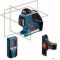 Nivela laser cu linii + suport universal + receptor laser Bosch - GLL 3-80 P + BM 1 + LR 2