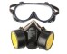 Masca de protectie, anti praf si vapori, anti-poluare, cu 2 filtre de carbon activ si ochelari