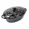 Cratita ovala cu capac ceramica neagra Vabene 1.4 L, VB-6020023