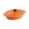 Cratita ovala cu capac ceramica orange Vabene 3.4 L, VB-6020061