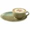 Ceasca cu farfurioara pentru ceai, din ceramica, 250cm, Bonna Coral, 0101437-1