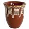 Cana ceramica, lut maro cu model rustic, fara toarta, 250 ml, 016319