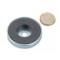 Magnet ferita oala O50 mm, cu gaura cilindrica, putere 18 kg
