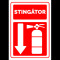 Indicator pentru stingator cu directie in jos