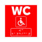Semne braille pentru wc persoane cu handicap  rosie