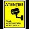 Semn pentru zona monitorizata video 24 din 24 ore