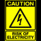 Sign caution risk of electricity