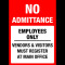 Sign no admittance employees only vendors visitors must register at main office