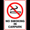 Sign no smoking in car park