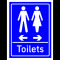 Sign Toilets Arrows Men Left  Women Right