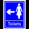 Sign Women's Toilets Arrow Left