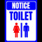 Sign notice toilet