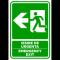 Semn pentru iesire cu directie in stanga emergency exit