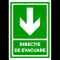Semn pentru directie cu sageata de evacuare in jos