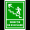 Semn pentru directie de evacuare spre scari in stanga sus