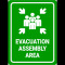 Sign evacuation assembly area