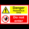 Sign danger hazardous area do not enter
