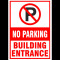 No Parking building entrance Sign