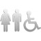 Toilet Signs Woman Man Wheelchair Set of 3 Signs