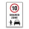 10 KM SHARED ZONE SIGN
